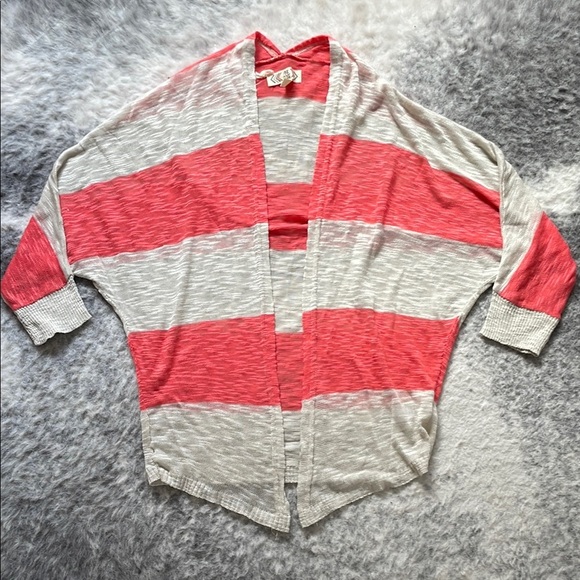 Pink Rose Striped Cardigan - Picture 1 of 9